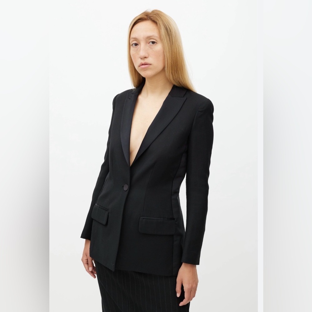 Diane Von Furstenberg Women’s Smoking Jacket Tuxedo Blazer One Button Sz 0 Vtg